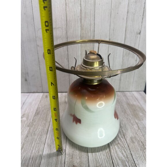 Vtg Victorian Hurricane Oil Lamp Painted Floral Design 13" Tall Decor Use - Picture 11 of 14